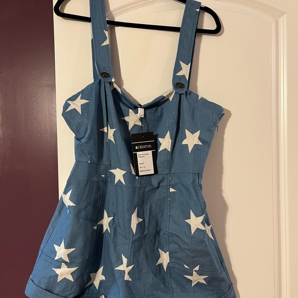 ModCloth Blue Star-Patterned Romper - Picture 5 of 7
